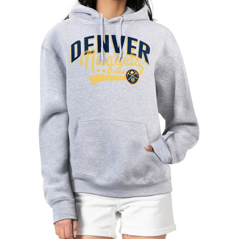 Denver Nuggets G-III 4Her by Carl Banks Women's Filigree Logo Pullover Hoodie - Heather Gray shop