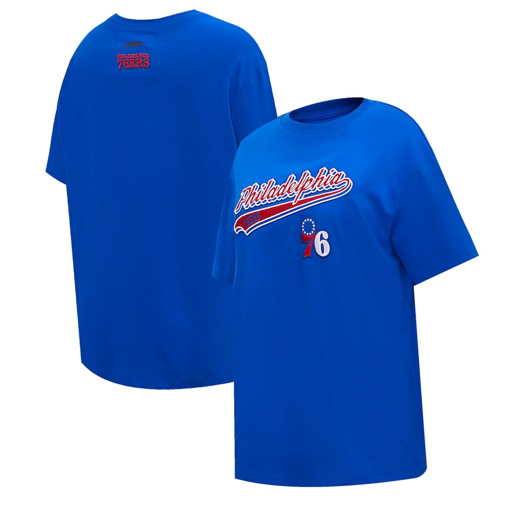 Philadelphia 76ers Pro Standard Women's Script Boyfriend T-Shirt