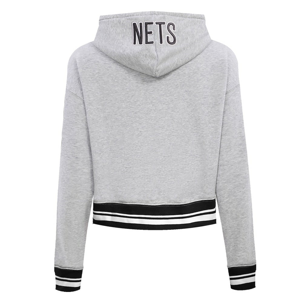 Brooklyn Nets Pro Standard Women's Script Tail Cropped Pullover Hoodie
