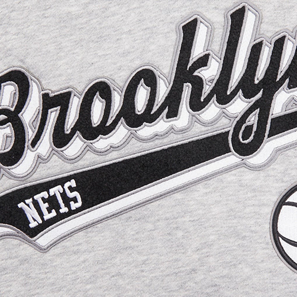 Brooklyn Nets Pro Standard Women's Script Tail Cropped Pullover Hoodie