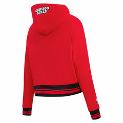 Chicago Bulls Pro Standard Women's Script Tail Cropped Pullover Hoodie