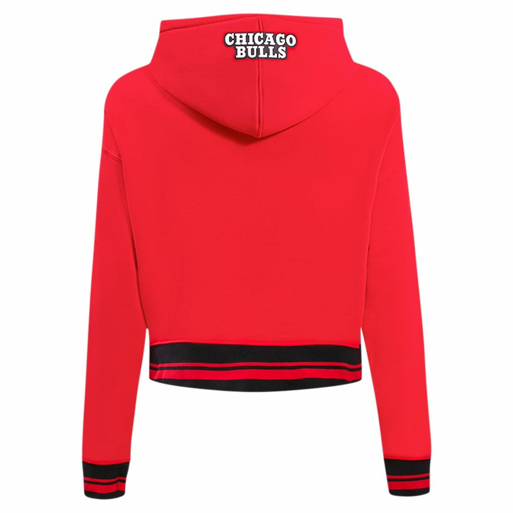 Chicago Bulls Pro Standard Women's Script Tail Cropped Pullover Hoodie