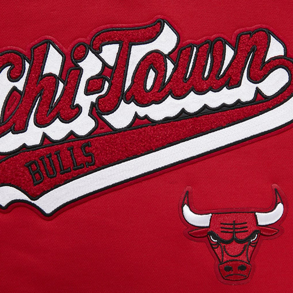 Chicago Bulls Pro Standard Women's Script Tail Cropped Pullover Hoodie