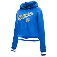 Golden State Warriors Pro Standard Women's Script Tail Cropped Pullover Hoodie sale