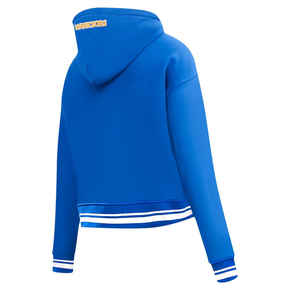 Golden State Warriors Pro Standard Women's Script Tail Cropped Pullover Hoodie sale