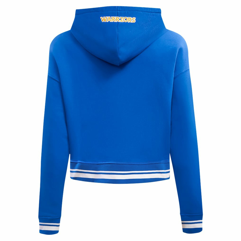Golden State Warriors Pro Standard Women's Script Tail Cropped Pullover Hoodie sale