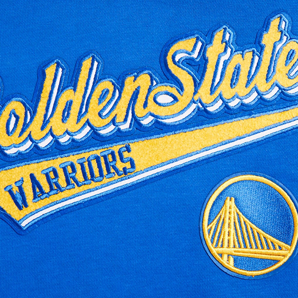 Golden State Warriors Pro Standard Women's Script Tail Cropped Pullover Hoodie sale