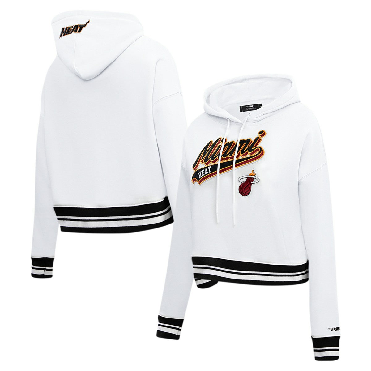Miami Heat Pro Standard Women's Script Tail Cropped Pullover Hoodie