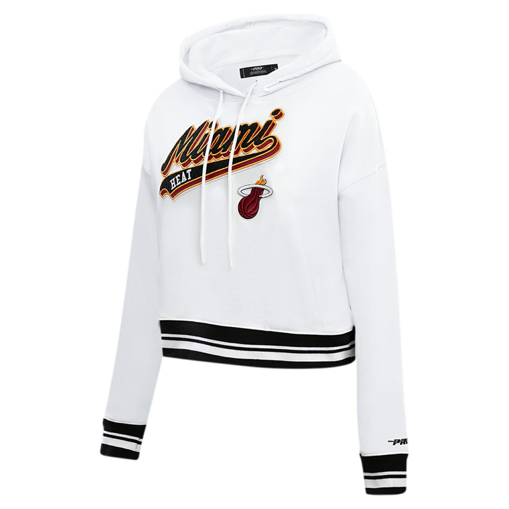 Miami Heat Pro Standard Women's Script Tail Cropped Pullover Hoodie