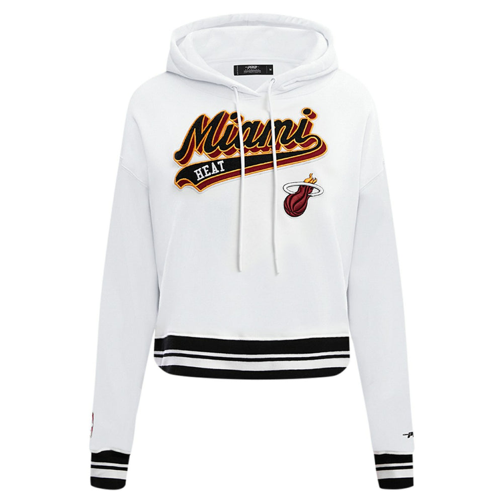 Miami Heat Pro Standard Women's Script Tail Cropped Pullover Hoodie