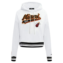 Miami Heat Pro Standard Women's Script Tail Cropped Pullover Hoodie