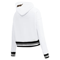 Miami Heat Pro Standard Women's Script Tail Cropped Pullover Hoodie
