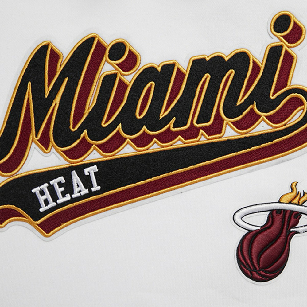 Miami Heat Pro Standard Women's Script Tail Cropped Pullover Hoodie