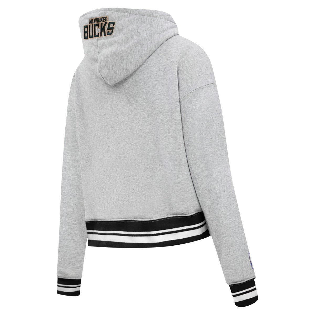 Milwaukee Bucks Pro Standard Women's Script Tail Cropped Pullover Hoodie