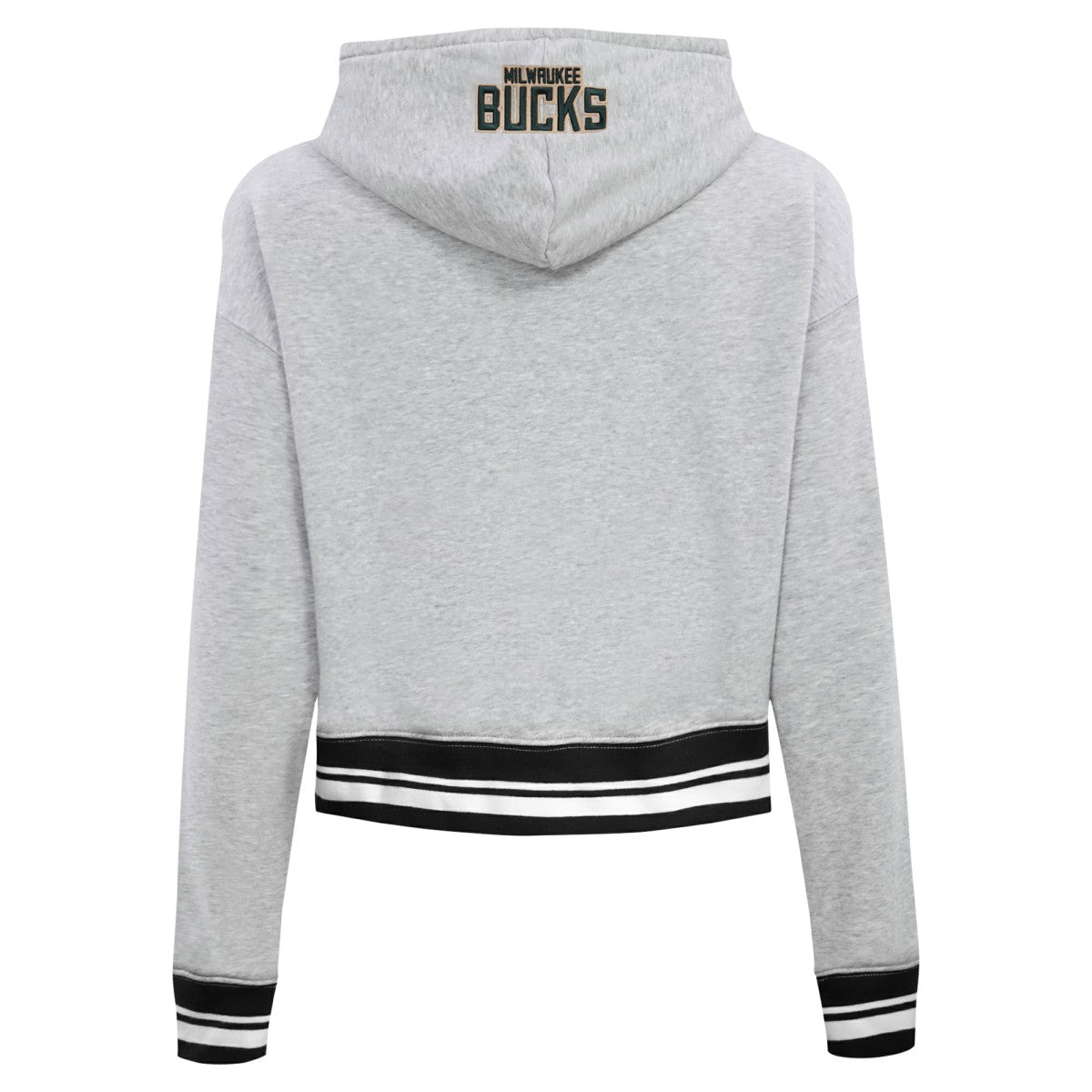 Milwaukee Bucks Pro Standard Women's Script Tail Cropped Pullover Hoodie