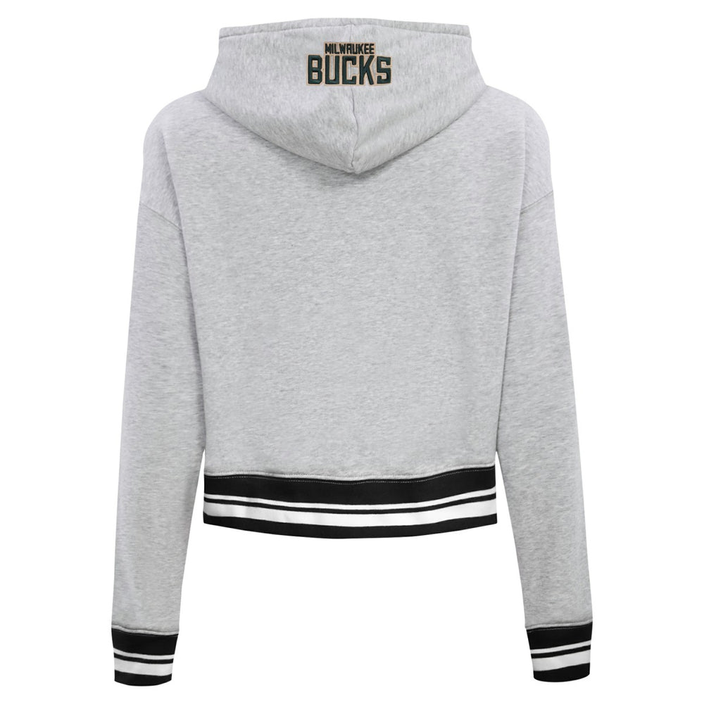 Milwaukee Bucks Pro Standard Women's Script Tail Cropped Pullover Hoodie