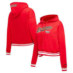 New Orleans Pelicans Pro Standard Women's Script Tail Cropped Pullover Hoodie