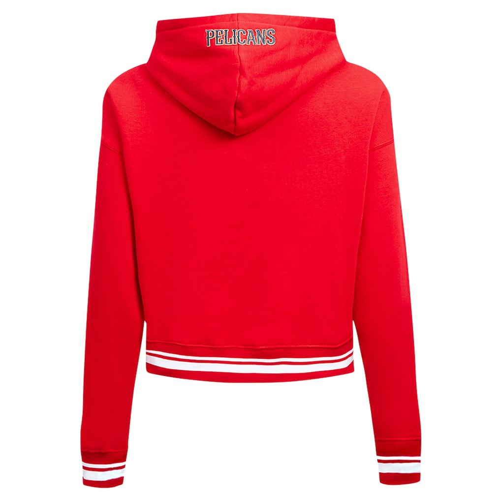 New Orleans Pelicans Pro Standard Women's Script Tail Cropped Pullover Hoodie