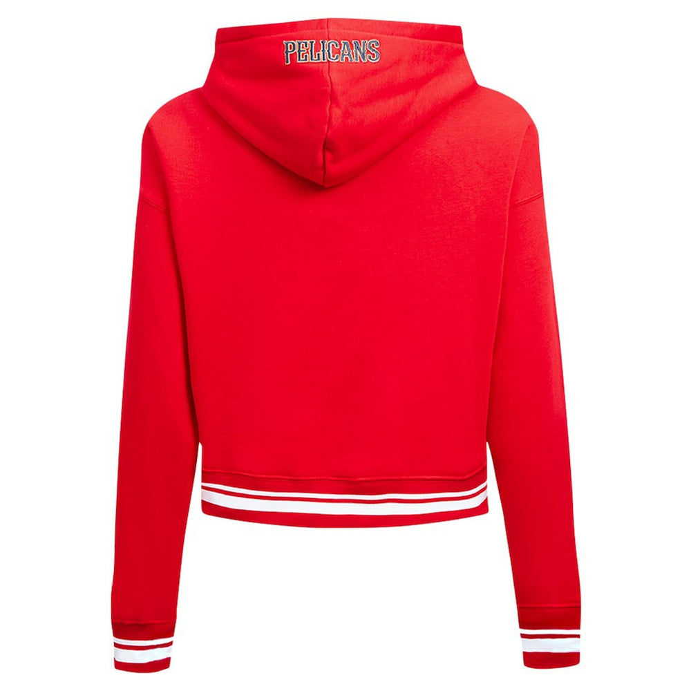 New Orleans Pelicans Pro Standard Women's Script Tail Cropped Pullover Hoodie