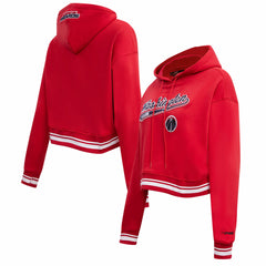 Washington Wizards Pro Standard Women's Script Tail Cropped Pullover Hoodie