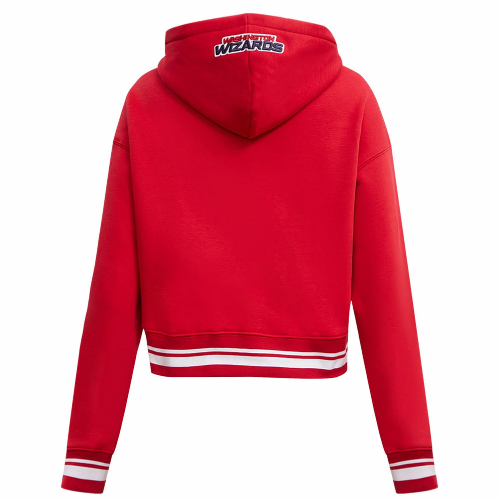 Washington Wizards Pro Standard Women's Script Tail Cropped Pullover Hoodie