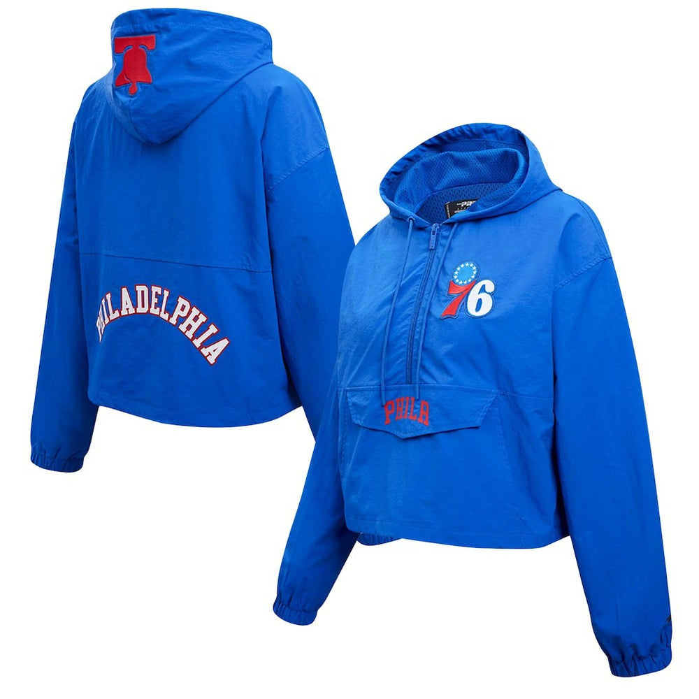Philadelphia 76ers Pro Standard Classic Wind Woven Cropped Half-Zip Jacket