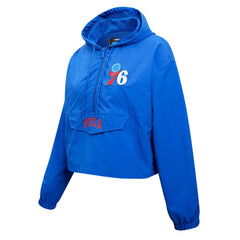 Philadelphia 76ers Pro Standard Classic Wind Woven Cropped Half-Zip Jacket