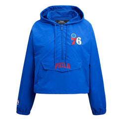 Philadelphia 76ers Pro Standard Classic Wind Woven Cropped Half-Zip Jacket