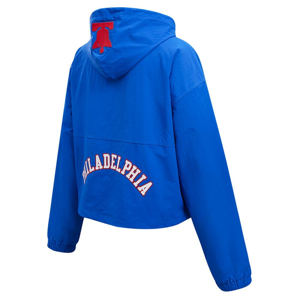Philadelphia 76ers Pro Standard Classic Wind Woven Cropped Half-Zip Jacket