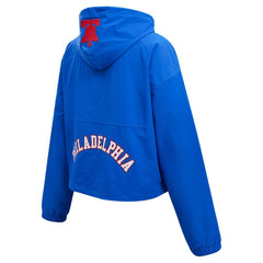 Philadelphia 76ers Pro Standard Classic Wind Woven Cropped Half-Zip Jacket