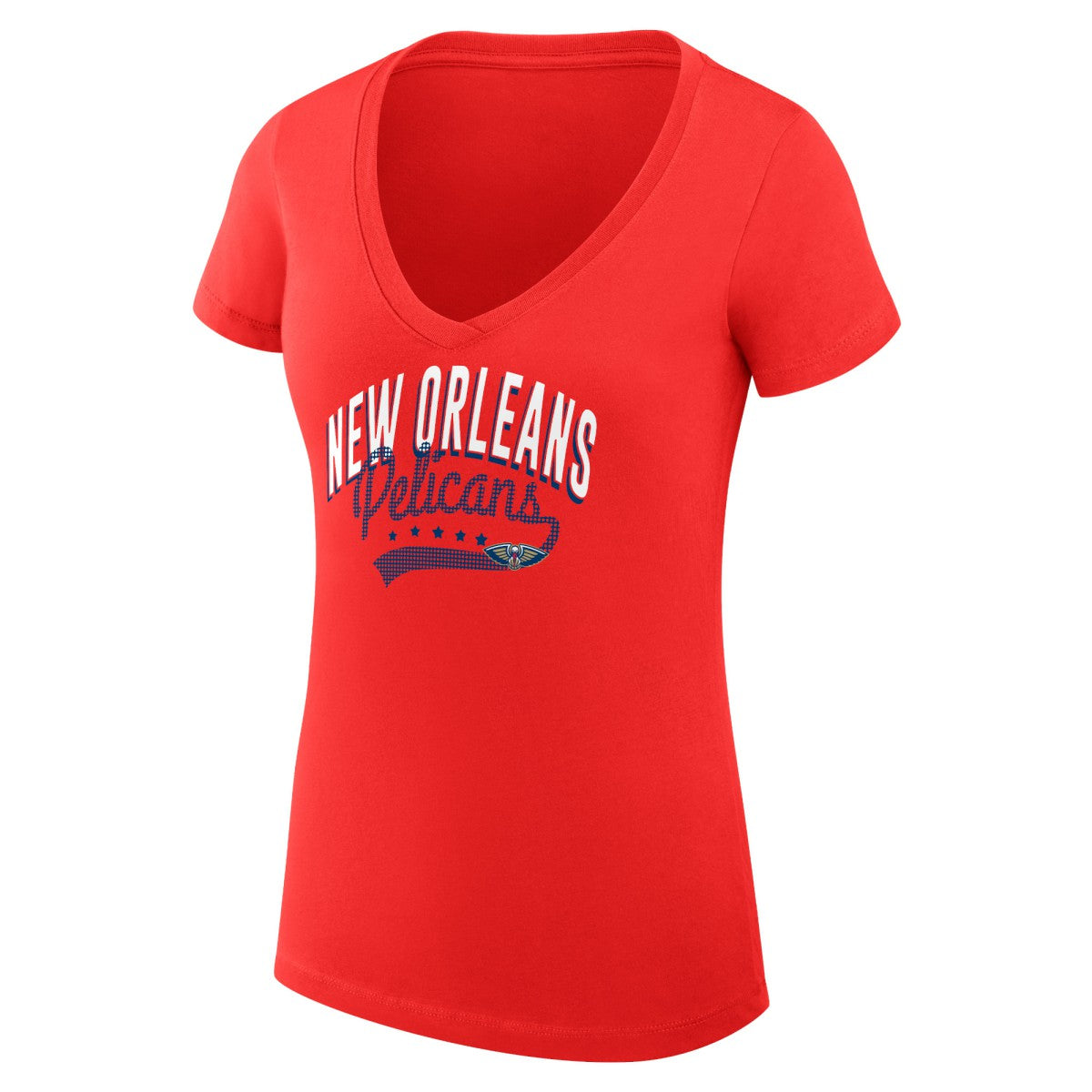 New Orleans Pelicans G-III 4Her by Carl Banks Women's Super-Slim Fit Lightweight Filigree Logo V-Neck T-Shirt