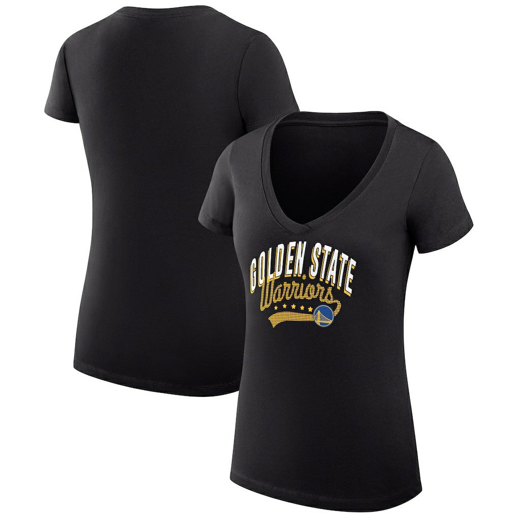 Golden State Warriors G-III 4Her by Carl Banks Women's Super-Slim Fit Lightweight Filigree Logo V-Neck T-Shirt sale