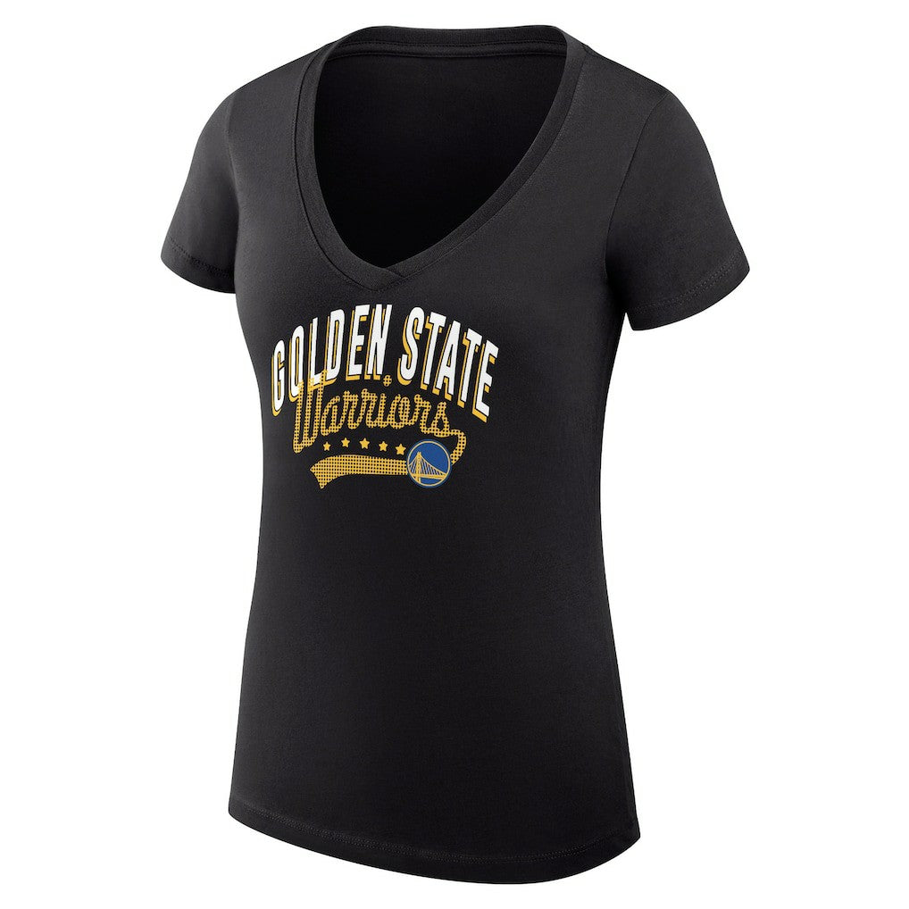 Golden State Warriors G-III 4Her by Carl Banks Women's Super-Slim Fit Lightweight Filigree Logo V-Neck T-Shirt sale