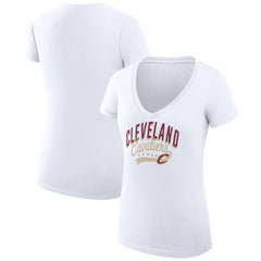 Cleveland Cavaliers G-III 4Her by Carl Banks Women's Super-Slim Fit Lightweight Filigree Logo V-Neck T-Shirt sale