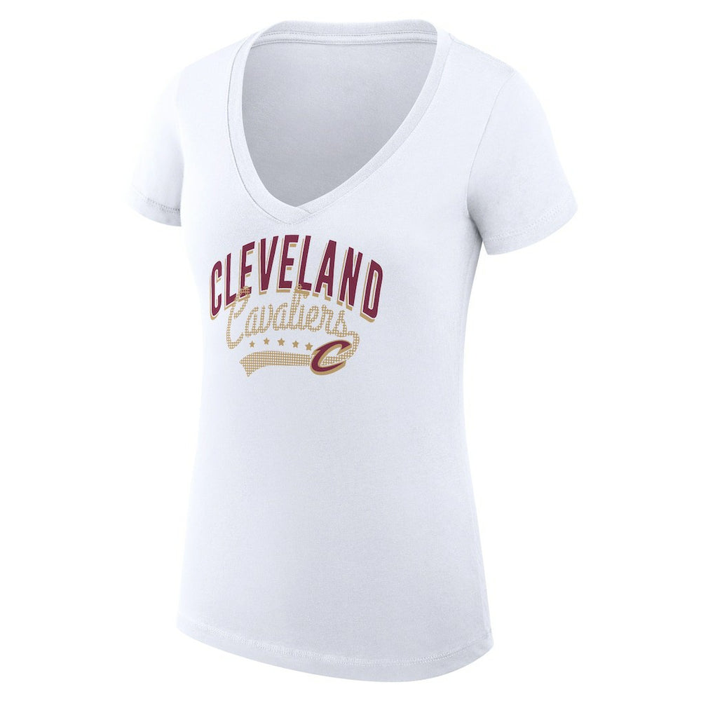 Cleveland Cavaliers G-III 4Her by Carl Banks Women's Super-Slim Fit Lightweight Filigree Logo V-Neck T-Shirt sale
