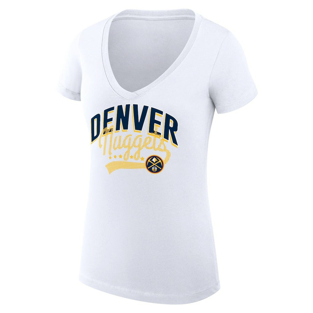 Denver Nuggets G-III 4Her by Carl Banks Women's Super-Slim Fit Lightweight Filigree Logo V-Neck T-Shirt sale