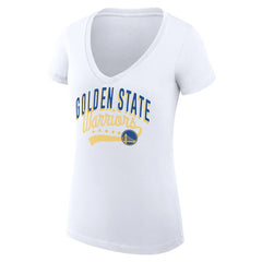 Golden State Warriors G-III 4Her by Carl Banks Women's Super-Slim Fit Lightweight Filigree Logo V-Neck T-Shirt sale