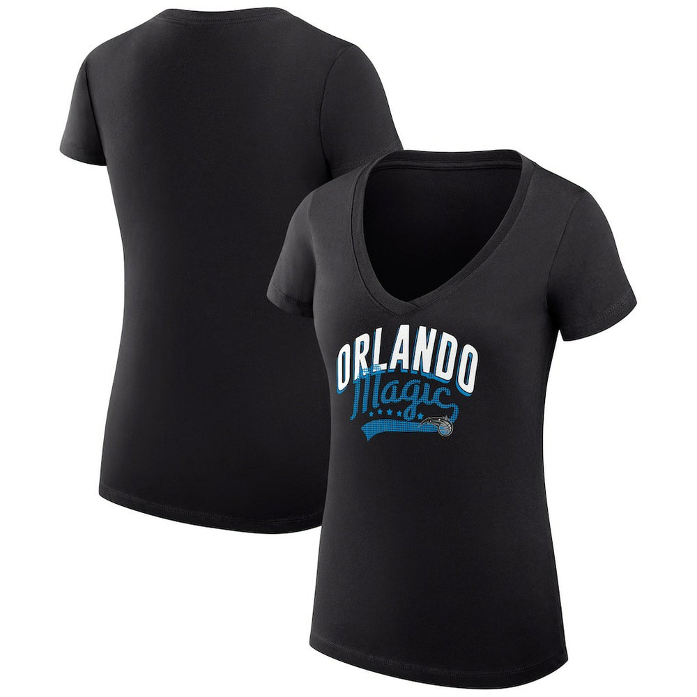 Orlando Magic G-III 4Her by Carl Banks Women's Super-Slim Fit Lightweight Filigree Logo V-Neck T-Shirt