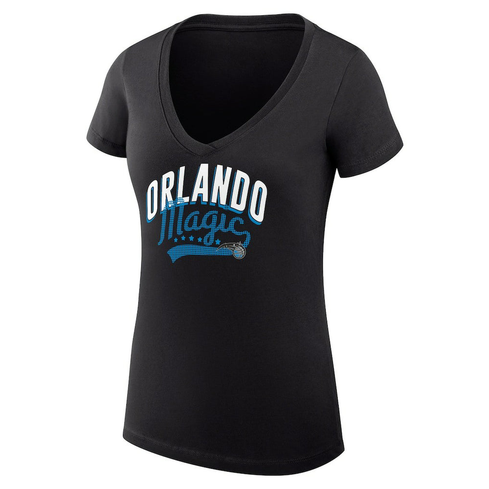 Orlando Magic G-III 4Her by Carl Banks Women's Super-Slim Fit Lightweight Filigree Logo V-Neck T-Shirt
