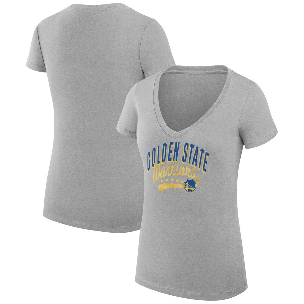 Golden State Warriors G-III 4Her by Carl Banks Women's Super-Slim Fit Lightweight Filigree Logo V-Neck T-Shirt sale