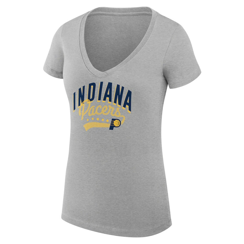Indiana Pacers G-III 4Her by Carl Banks Women's Super-Slim Fit Lightweight Filigree Logo V-Neck T-Shirt