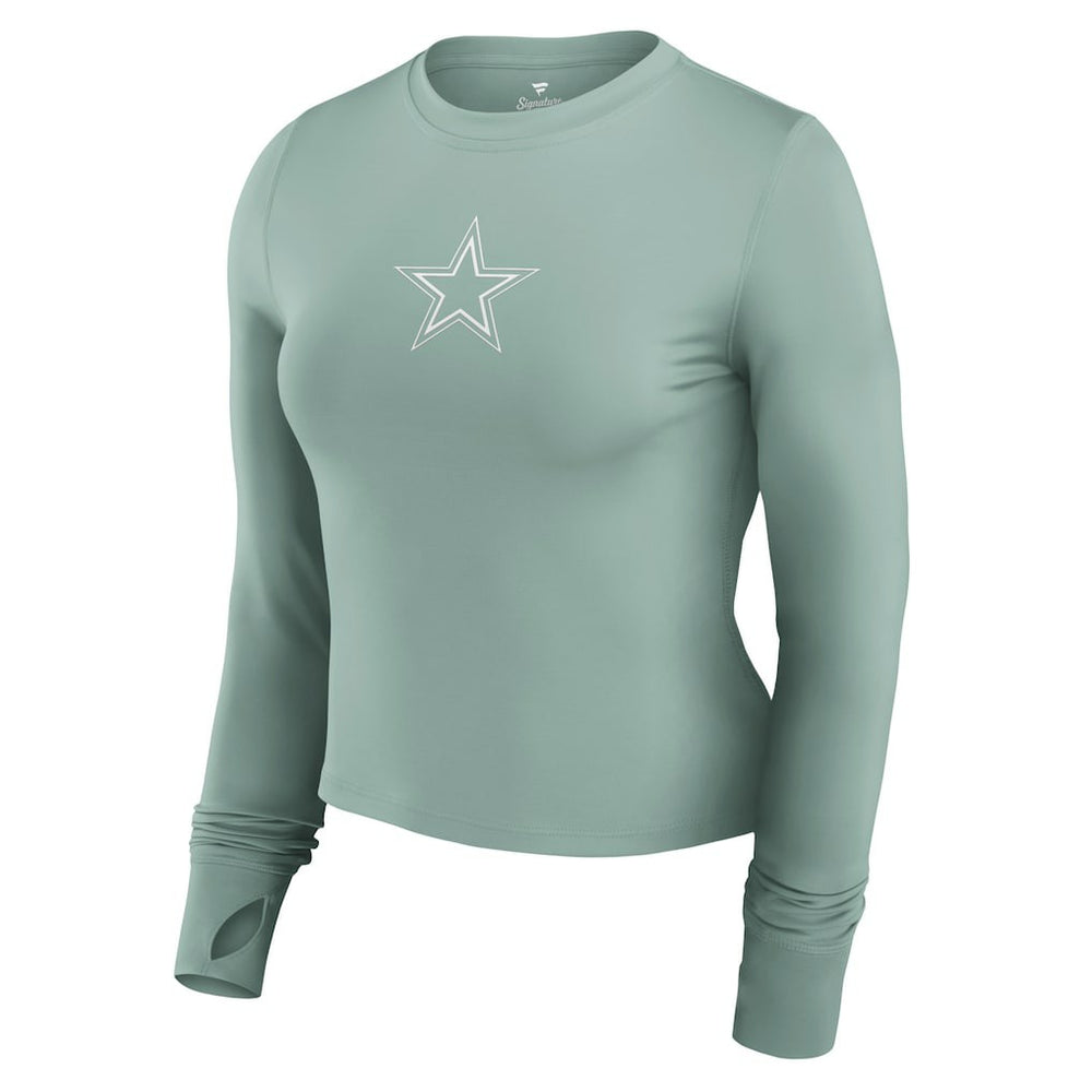 Women's Studio Fitted Long Sleeve Gym Top - Dallas Cowboys Tops