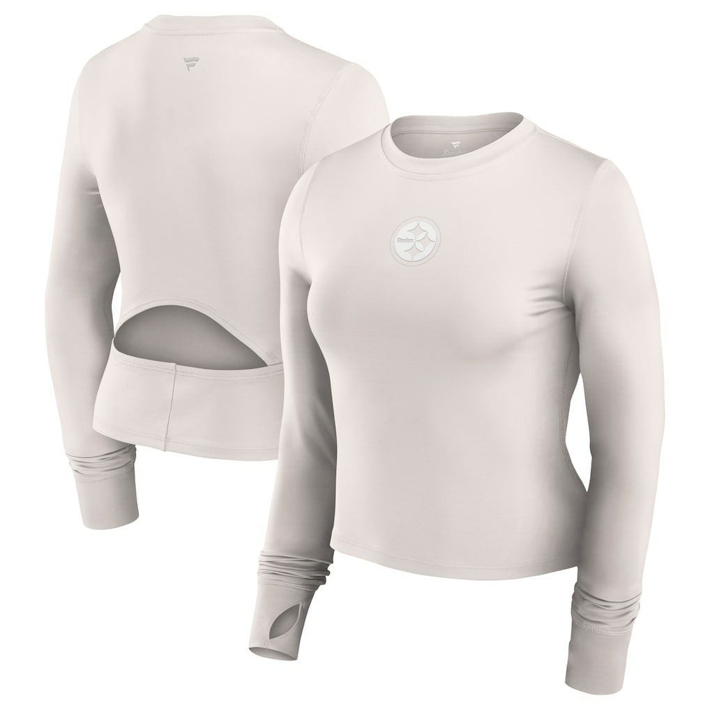 Women's Studio Fitted Long Sleeve Gym Top - Pittsburgh Steelers Tops