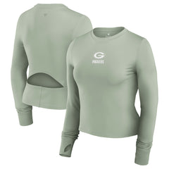Women's Studio Fitted Long Sleeve Gym Top - Green Bay Packers Tops