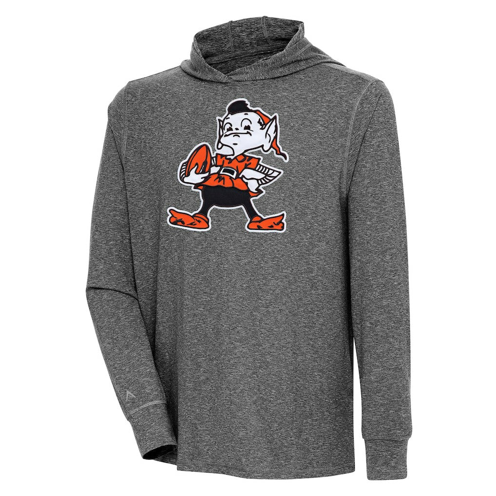 Antigua Saga Long Sleeve Hoodie T-Shirt - Cleveland Browns Hoodies