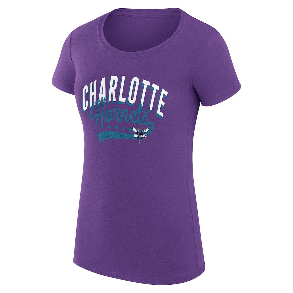 Charlotte Hornets G-III 4Her by Carl Banks Women's Super-Slim Fit Lightweight Filigree Logo T-Shirt - Purple outlet