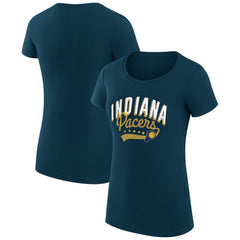 Indiana Pacers G-III 4Her by Carl Banks Women's Super-Slim Fit Lightweight Filigree Logo T-Shirt - Navy sale