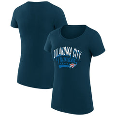 Oklahoma City Thunder G-III 4Her by Carl Banks Women's Super-Slim Fit Lightweight Filigree Logo T-Shirt - Navy for sale