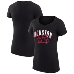 Houston Rockets G-III 4Her by Carl Banks Women's Super-Slim Fit Lightweight Filigree Logo T-Shirt - Black on sale