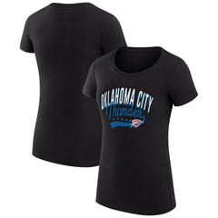 Oklahoma City Thunder G-III 4Her by Carl Banks Women's Super-Slim Fit Lightweight Filigree Logo T-Shirt - Black for sale